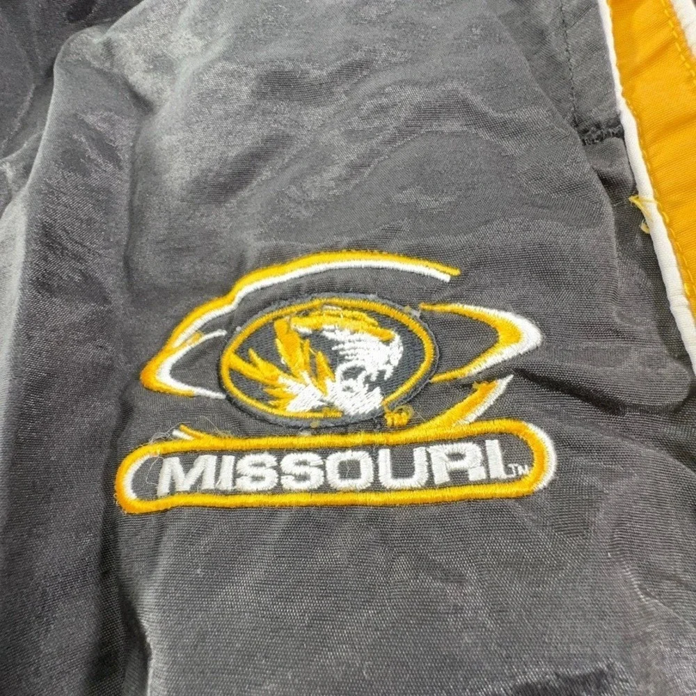 VTG 90sStarter Missouri Tigers Track Pants Mens XL Black Nylon Warm Up Mizzou